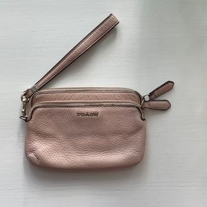 Light Pink Leather Coach Wallet/Wristlet